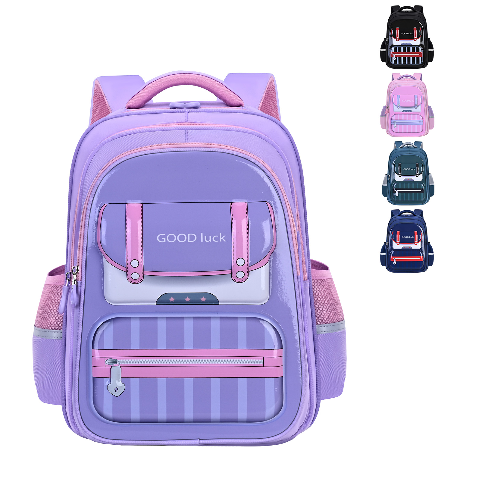 Mochila escolar de imitación nailon con correas reforzadas Proveedor mayorista de fábrica