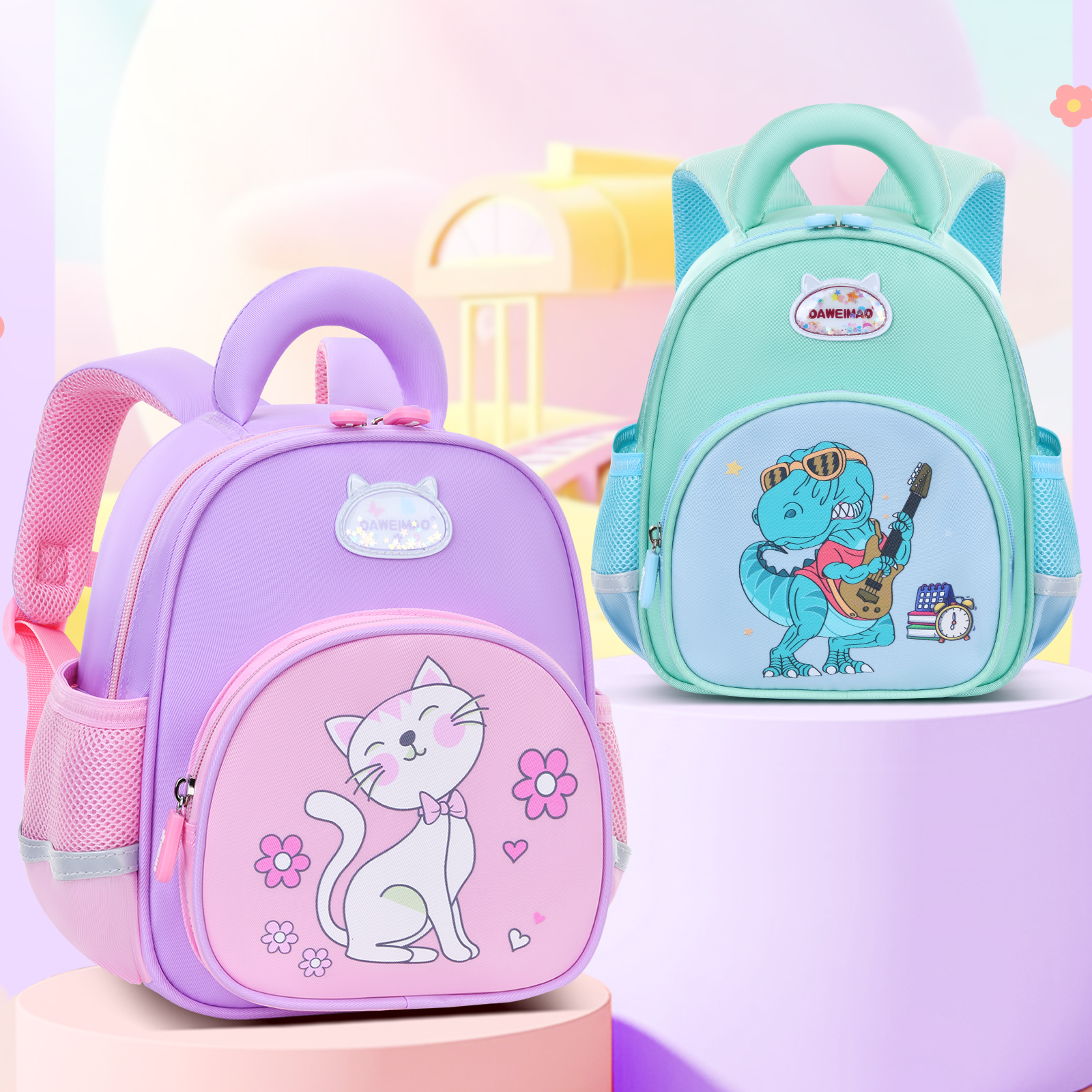Mochila escolar de nailon de alta densidad con correas reforzadas Fábrica mayorista