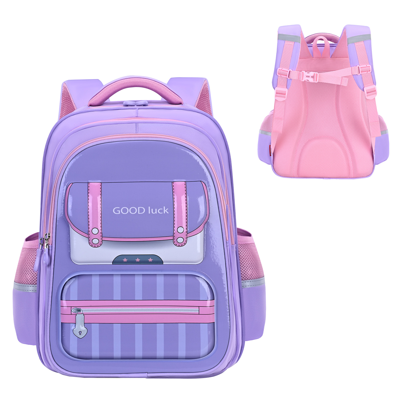 Mochila escolar de imitación nailon con correas reforzadas Proveedor mayorista de fábrica