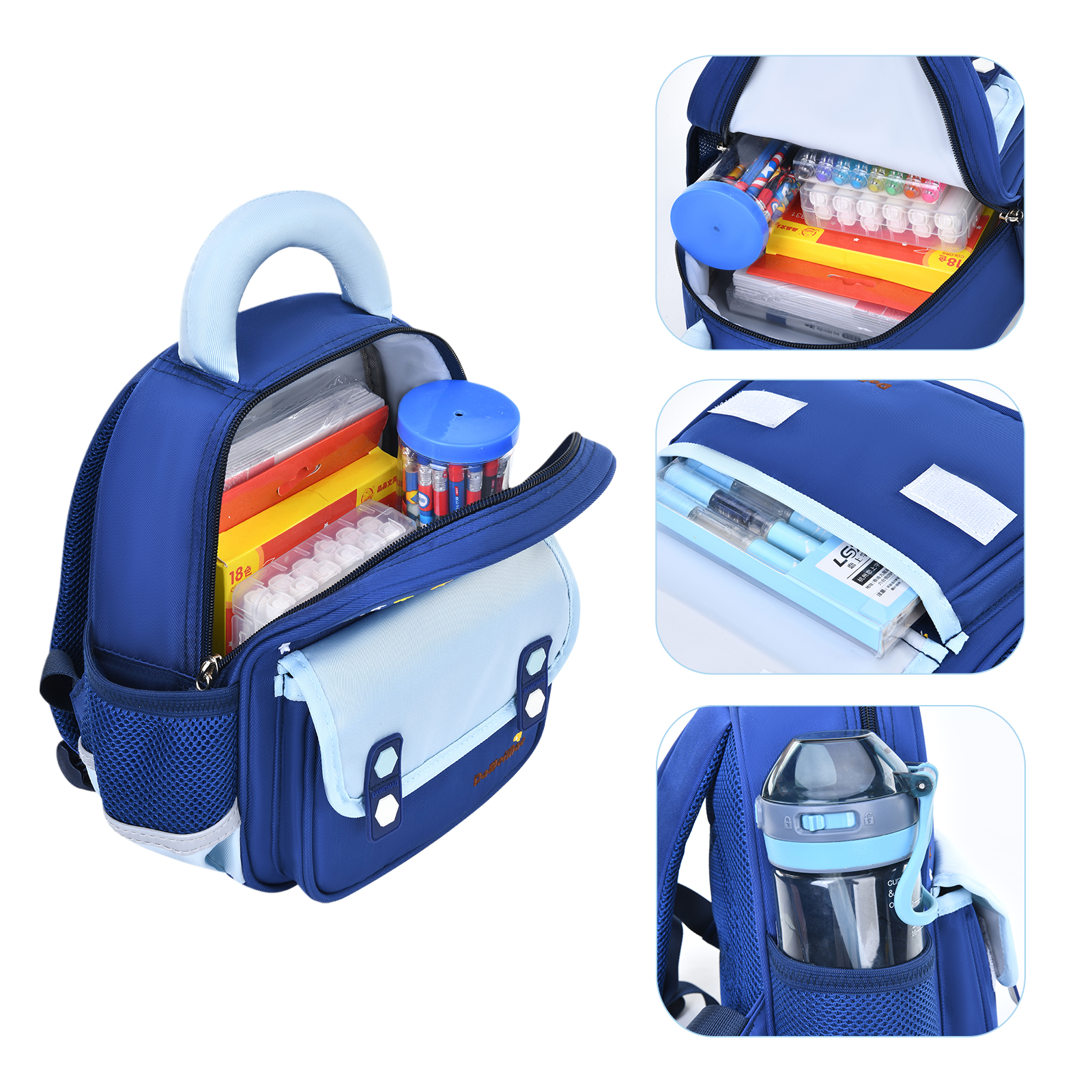 Mochila escolar de nailon de alta densidad con correas reforzadas Fábrica mayorista