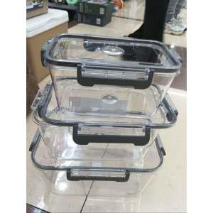 Juego de tres recipientes para almacenar alimentos de PET