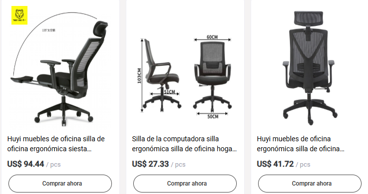 Cómo importar sillas de oficina desde China: proveedores, costos, envío, ventajas