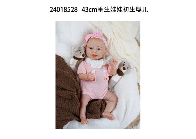 Versión con sensor de gravedad: Muñeca reborn de 43 cm de silicona suave, bebé altamente realista, cuerpo completo de silicona, extremidades móviles, con órganos genitales, incluye pañal, tarjeta de nacimiento, chupete y biberón