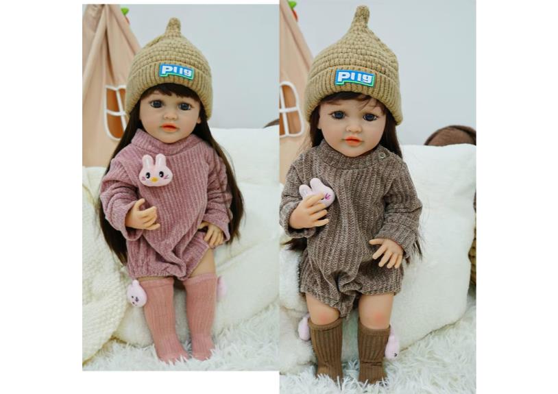 Muñeca reborn de 55 cm con diálogo de voz y sensor de gravedad