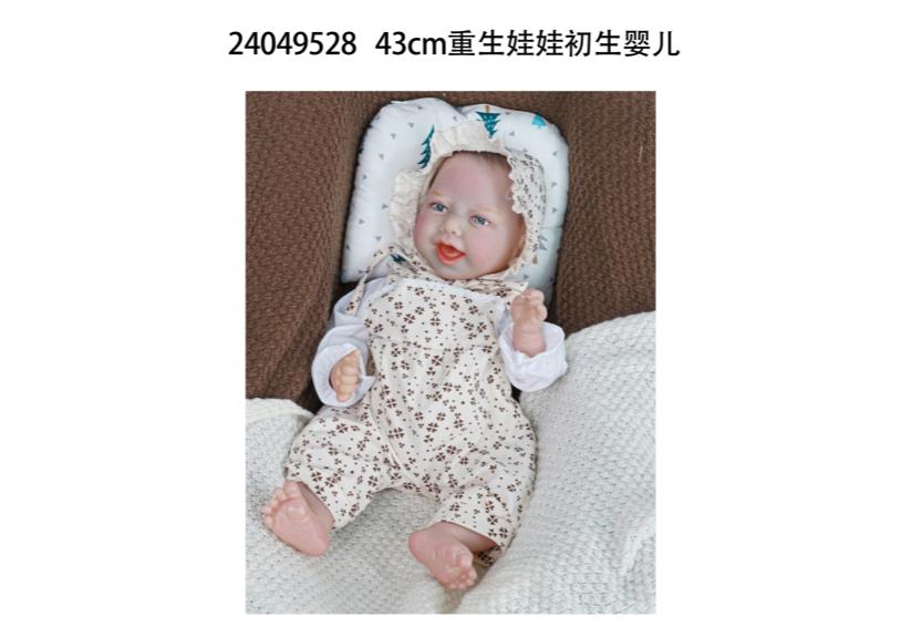 Versión con sensor de gravedad: Muñeca reborn de 43 cm de silicona suave, bebé altamente realista, cuerpo completo de silicona, extremidades móviles, con órganos genitales, incluye pañal, tarjeta de nacimiento, chupete y biberón