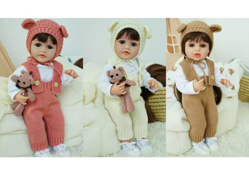 Muñeca reborn de 55 cm con diálogo de voz y sensor de gravedad