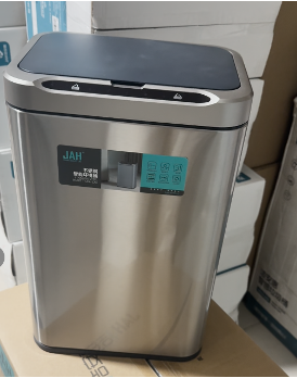 Bote de basura con sensor inteligente, de acero inoxidable, funciona con pilas (pilas no incluidas), con luz ambiental, control por gestos, apertura siempre activa con un botón, sensor de flexión de rodilla, contenedor interior no incluido.