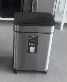 Bote de basura con sensor inteligente, de acero inoxidable, recargable, con pantalla de nivel de batería, capacidad de batería de 1500 mAh, zumbador sensible al tacto, función de encendido constante con un botón, función de apertura con movimiento de mano y pie, contenedor interior no incluido.