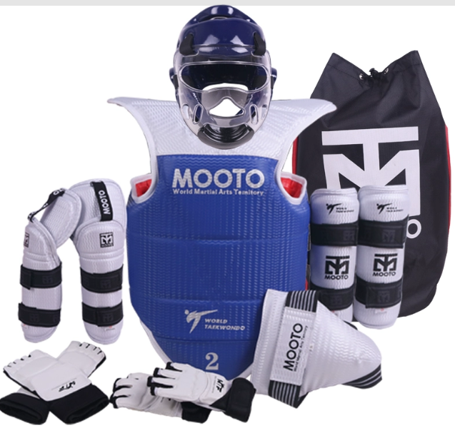 Equipo de protección de Taekwondo, equipo de combate engrosado, conjunto de 8 piezas