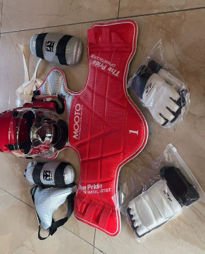 Equipo de protección de Taekwondo, equipo de combate engrosado, conjunto de 8 piezas