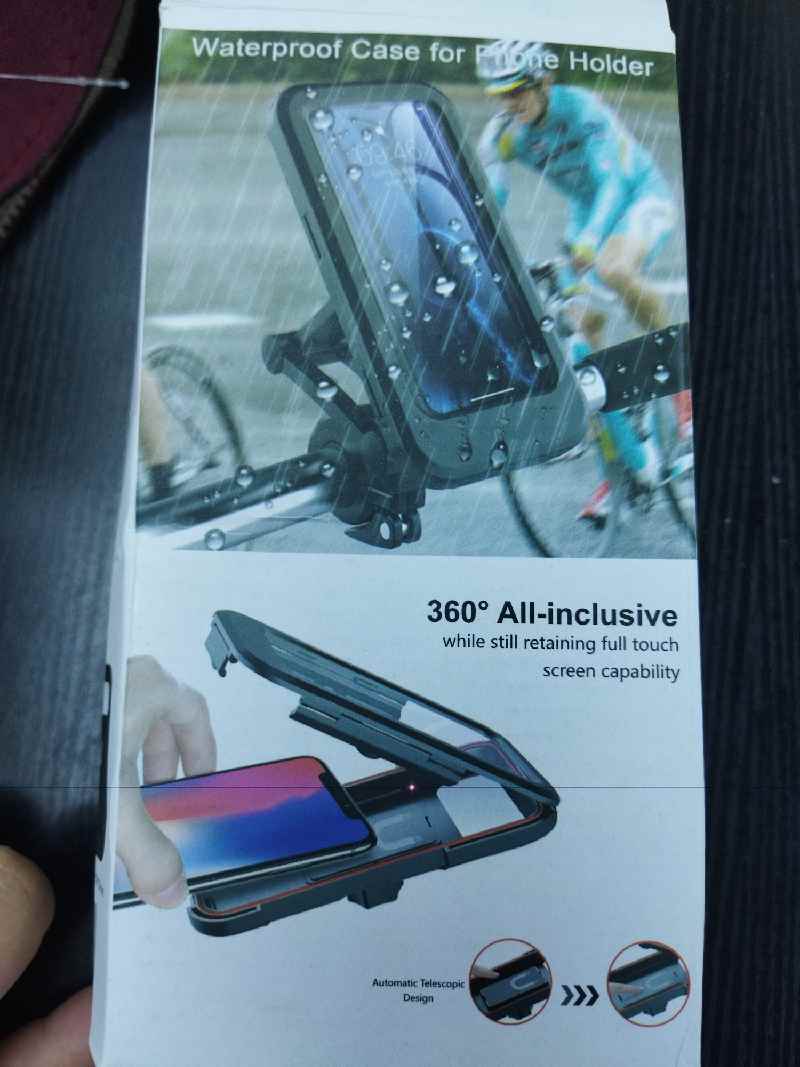 Funda impermeable para móvil, plástico, negra, caja de color