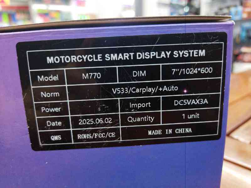 Pantalla de motocicleta M770, 7 pulgadas, 1024 x 600