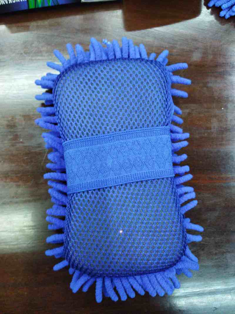 Esponja para lavado de coches, 21 x 11 x 5 cm, esponja + poliéster, policarbonato/poliéster
