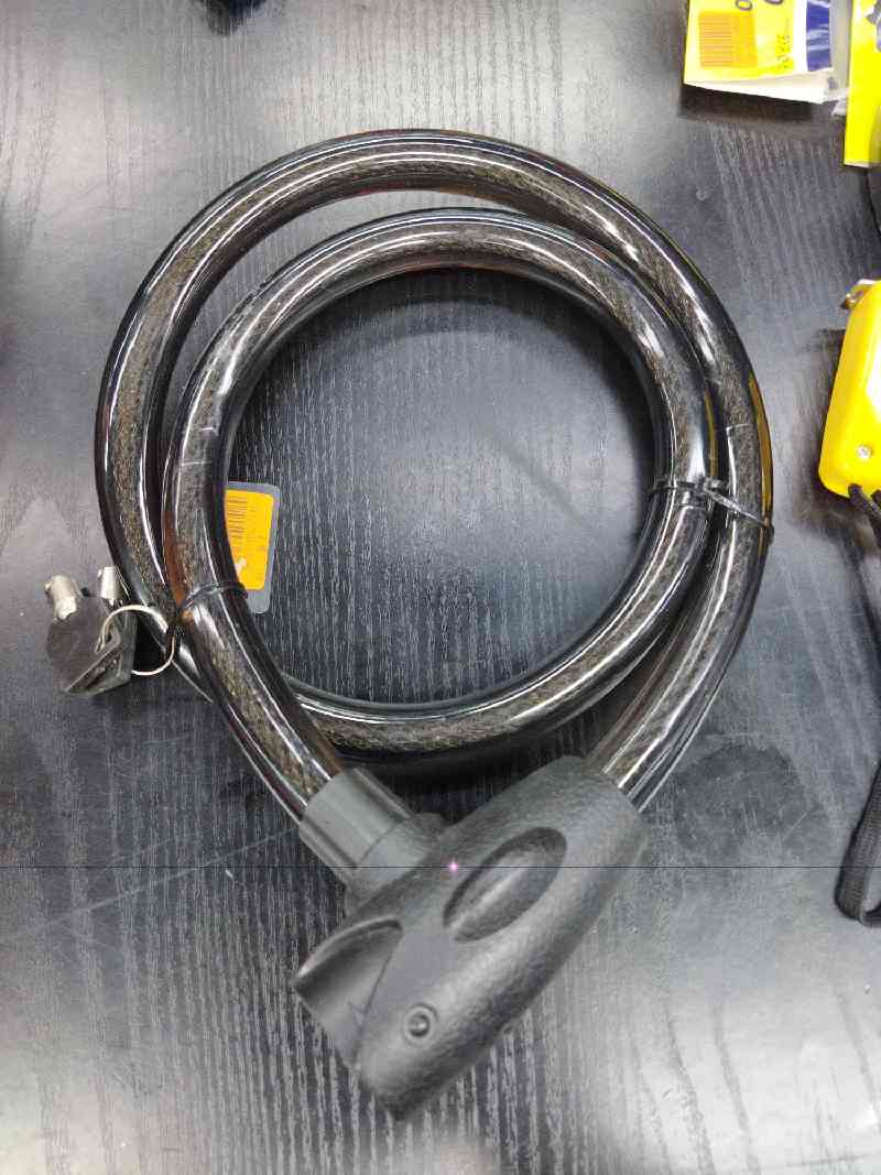 Candado para motocicleta (18 mm x 1,2 m), negro