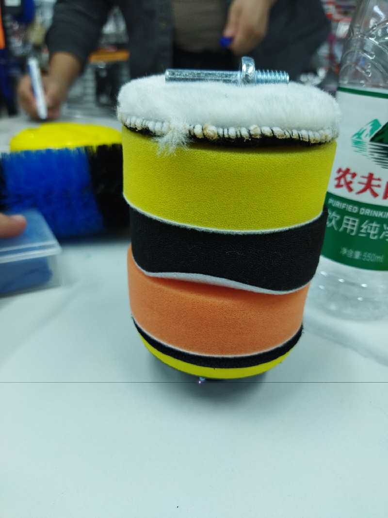 Juego de pulido (6 piezas), esponja + plástico + plancha, 12,7 cm