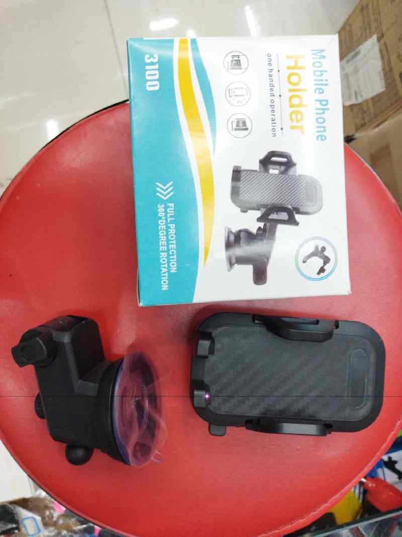 Soporte para teléfono 3100, plástico, caja de color, negro