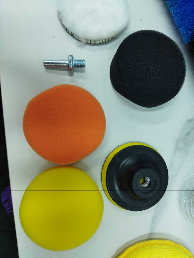 Juego de pulido (6 piezas), esponja + plástico + plancha, 12,7 cm