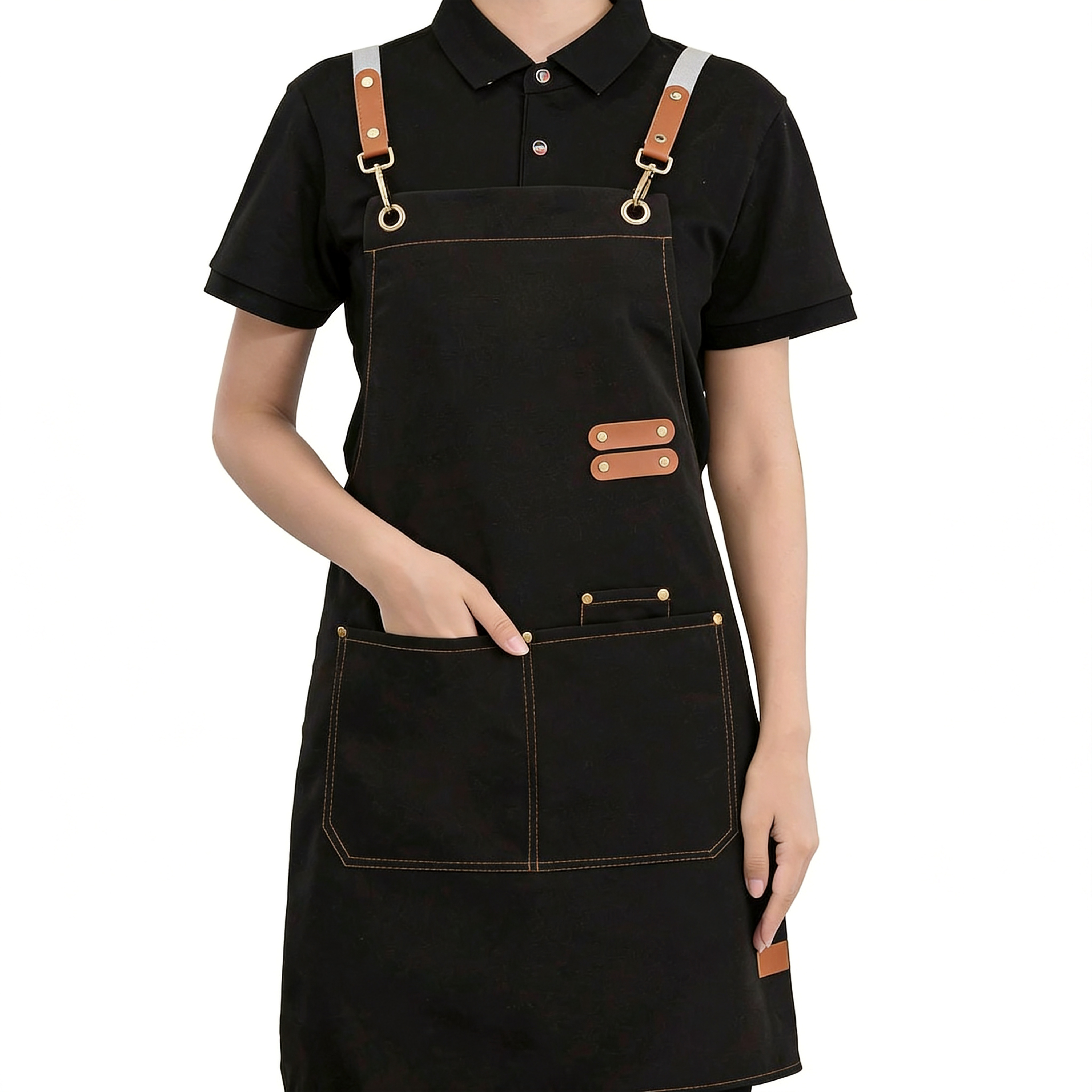 Mandil de Cocina Ajustable Impermeable Multiusos 76 × 67 cm image 1