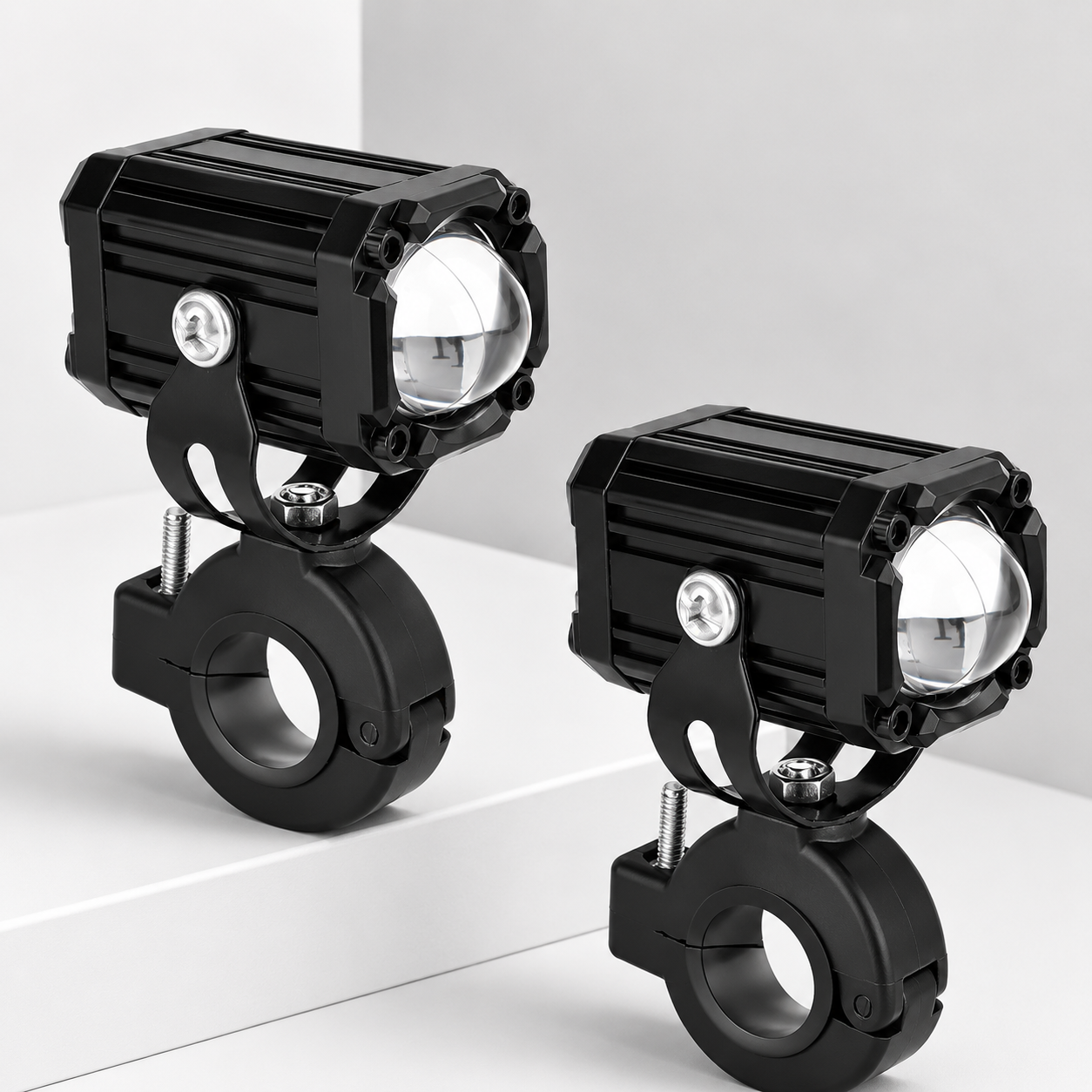 Faros Auxiliares LED para Motocicleta de Aluminio, Iluminación de Alta Potencia para Conducción, 4 Modos