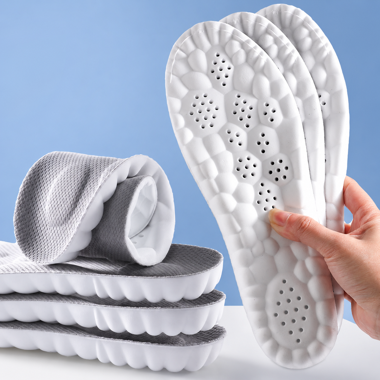 Plantillas Ortopédicas de Gel 4D, Soporte para Pie Plano y Absorción de Impacto