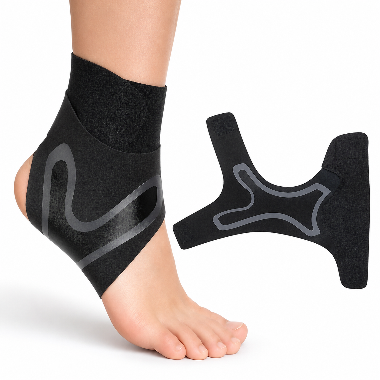 Tobillera Ortopédica Elástica de Compresión, Soporte para Fascitis Plantar y Deportes, Ajuste Ergonómico image 1