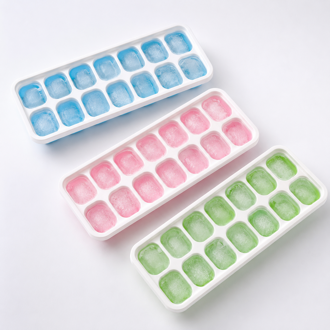 Molde para Cubos de Hielo de Silicona con Tapa, Desmoldado Fácil para Cocina y Bebidas
