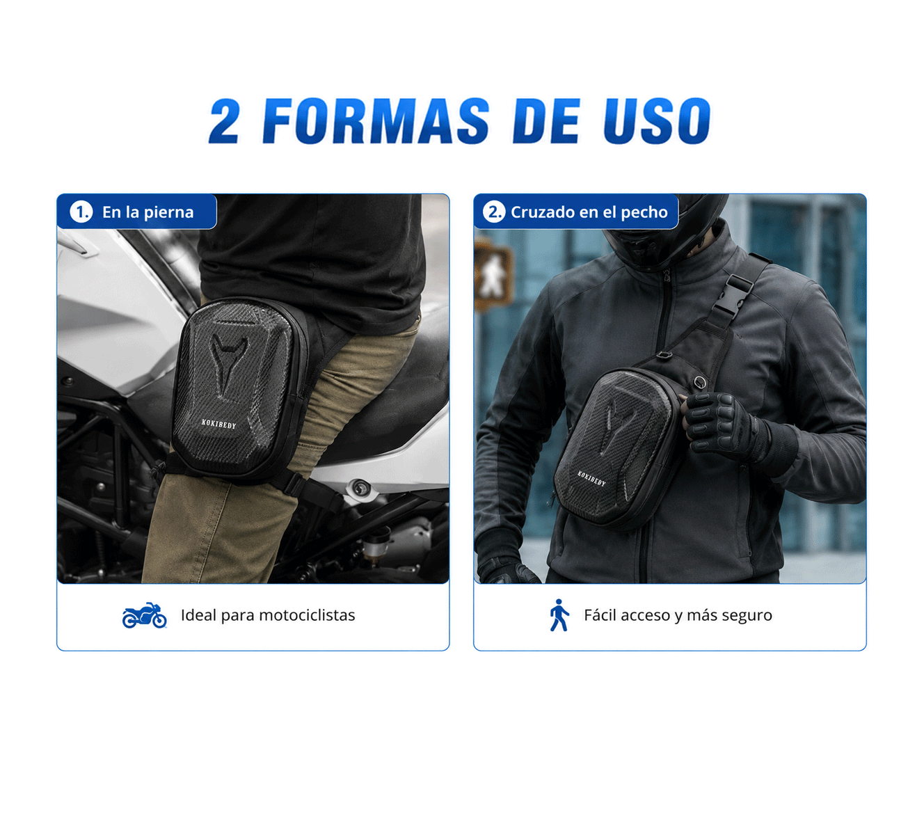 Riñonera Piernera Impermeable de Oxford, Almacenamiento Seguro para Motociclista, Ajustable Multifuncional