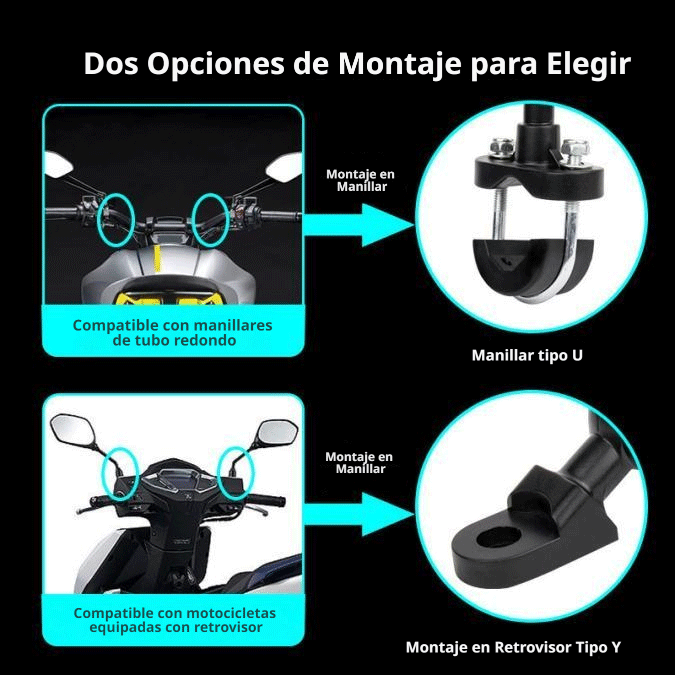Soporte para Celular de Moto y Bicicleta con Absorción de Impactos 2 en 1