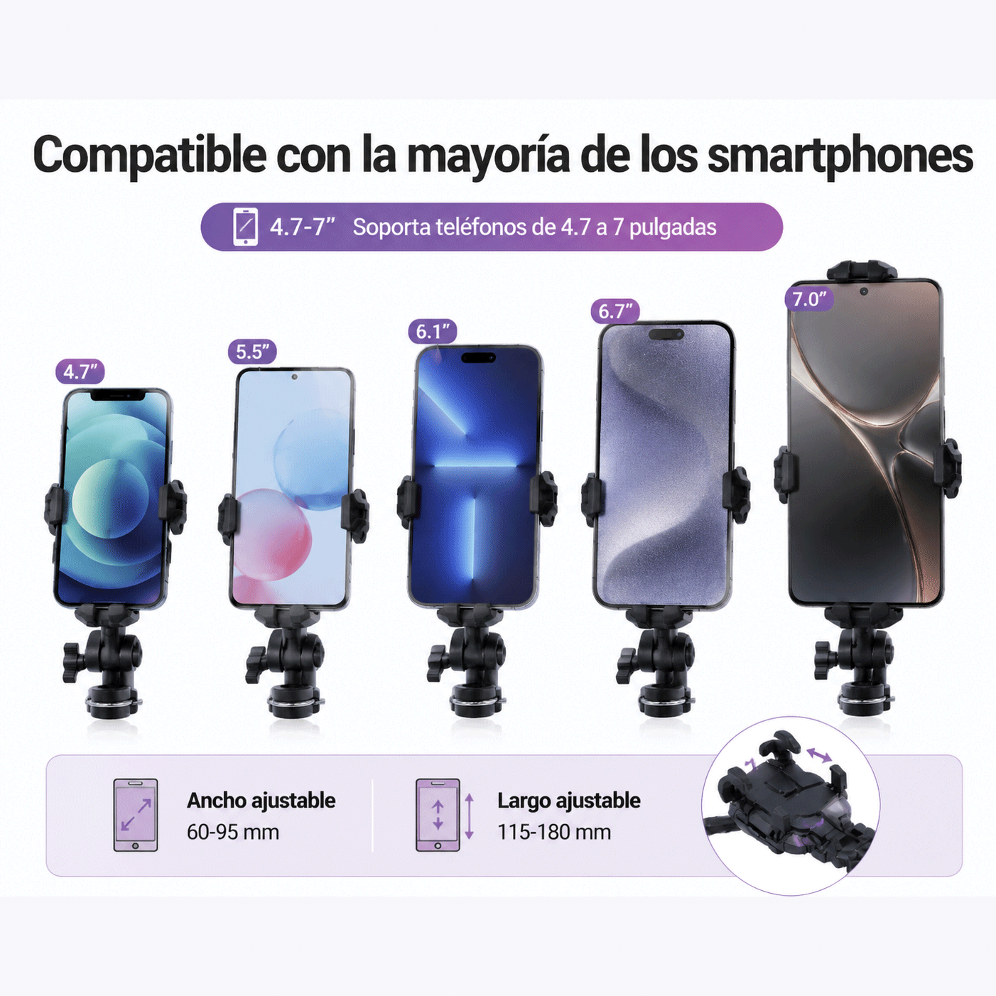 Soporte para Celular de Moto y Bicicleta con Absorción de Impactos 2 en 1