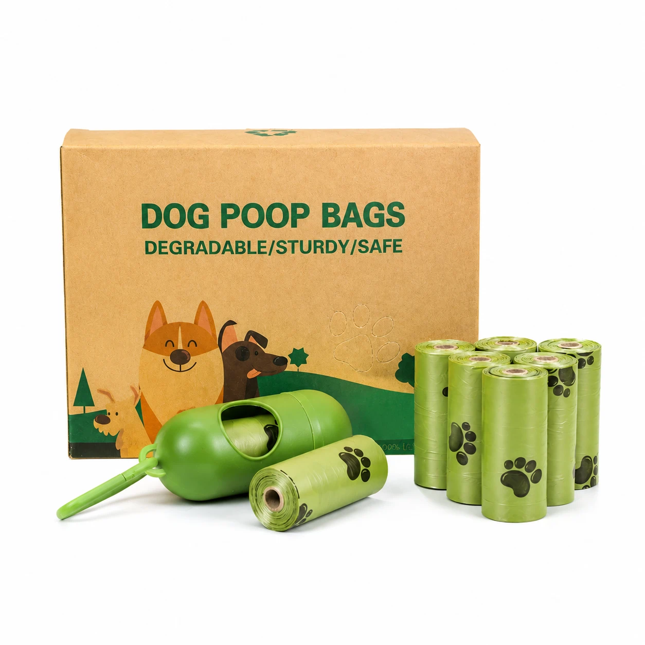 Bolsas Biodegradables para Desechos de Mascotas con Dispensador