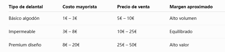 ¿Qué tipo de delantal de cocina se vende mejor en Latinoamericano?