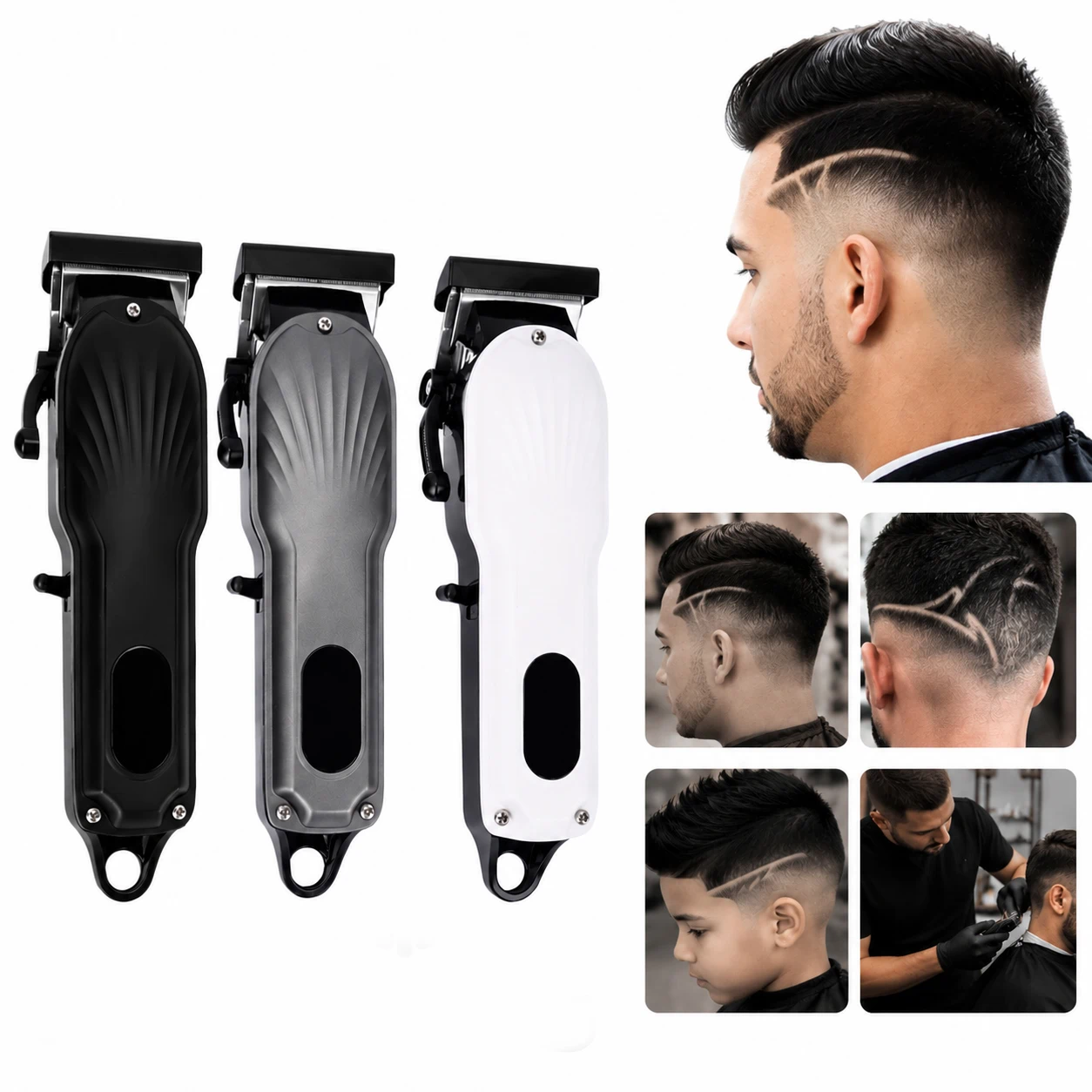 Máquina Cortadora de Cabello Profesional de Acero Inoxidable, Corte Preciso para Barbería y Hogar, Inalámbrica
