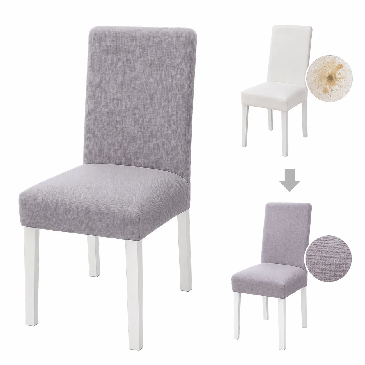 Fundas Elásticas para Silla de Poliéster, Protección Decorativa para Comedor