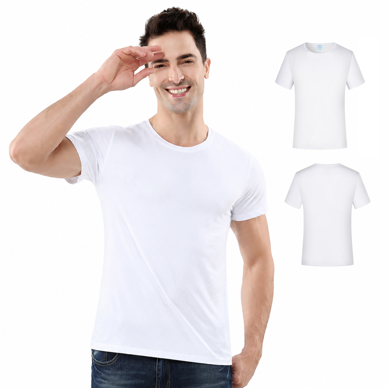 Playera para Hombre de Algodón, Cuello Redondo Transpirable para Uso Diario, Corte Clásico image 1