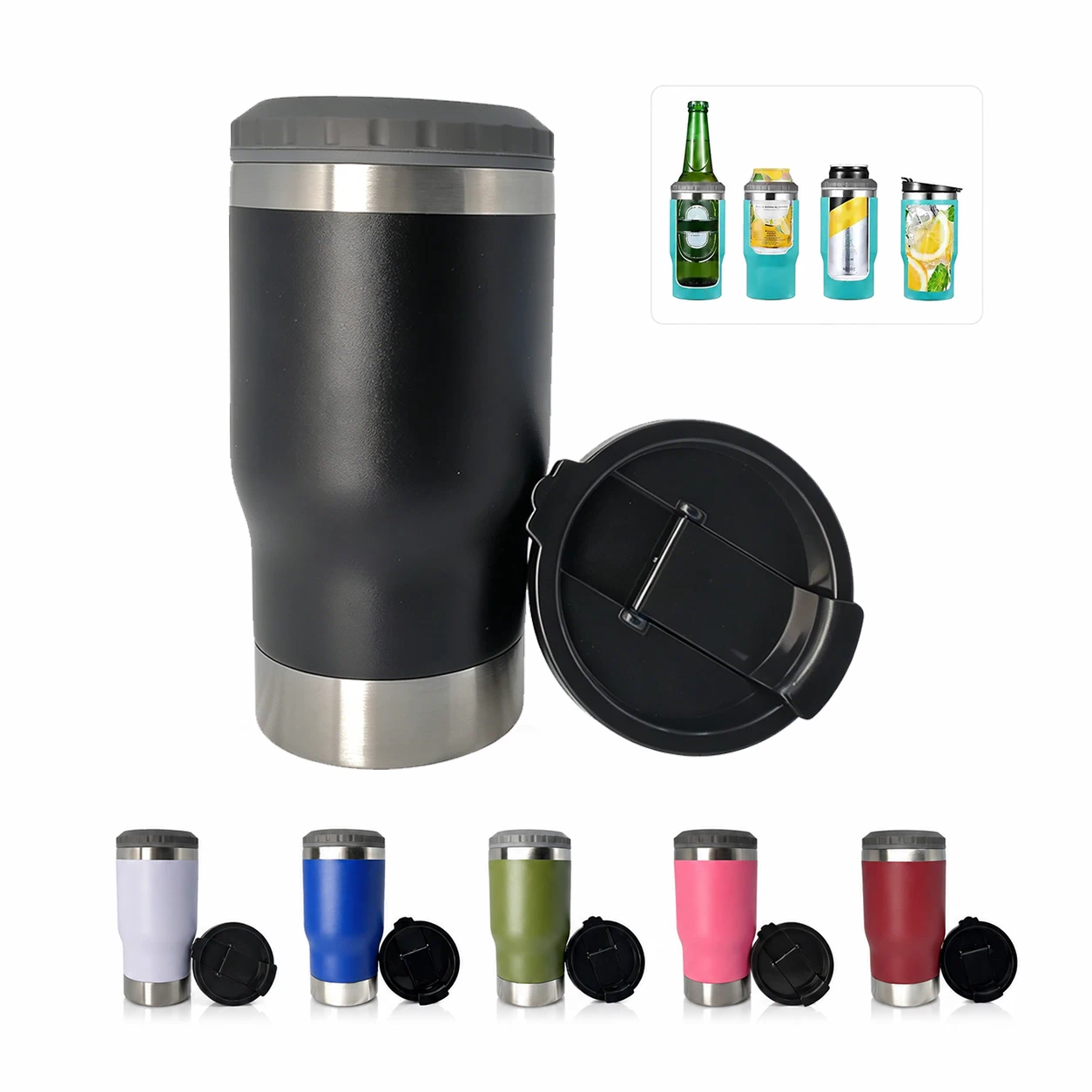 Vaso Térmico Porta Latas de Acero Inoxidable, Conservación de Temperatura para Bebidas, Diseño Multifuncional image 1