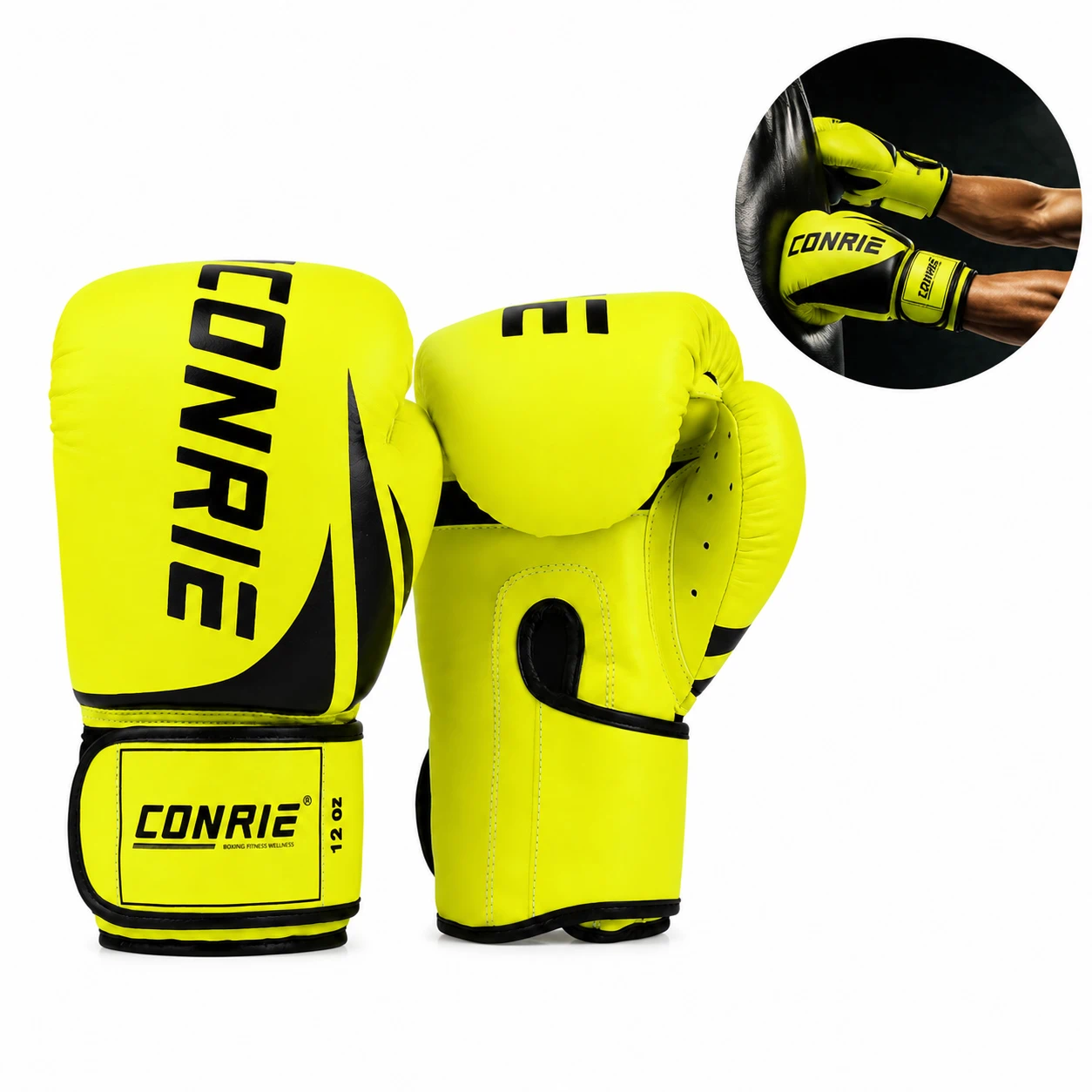 Guantes de Boxeo de PU, Protección para Boxeo y Kickboxing, Cierre de Velcro 8-16oz