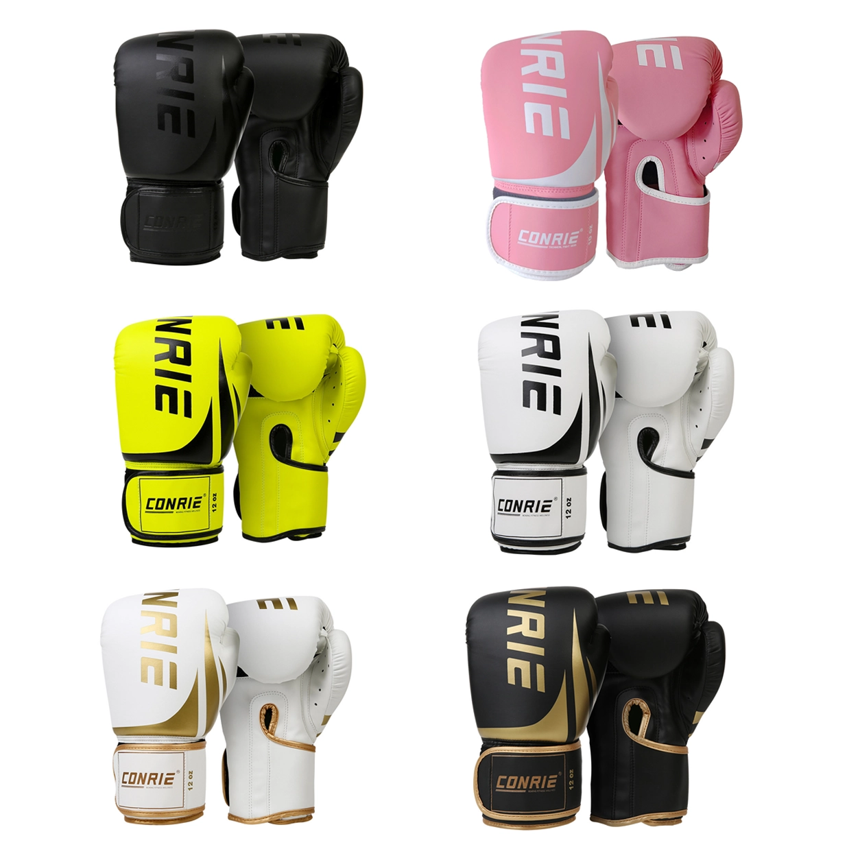 Guantes de Boxeo de PU, Protección para Boxeo y Kickboxing, Cierre de Velcro 8-16oz