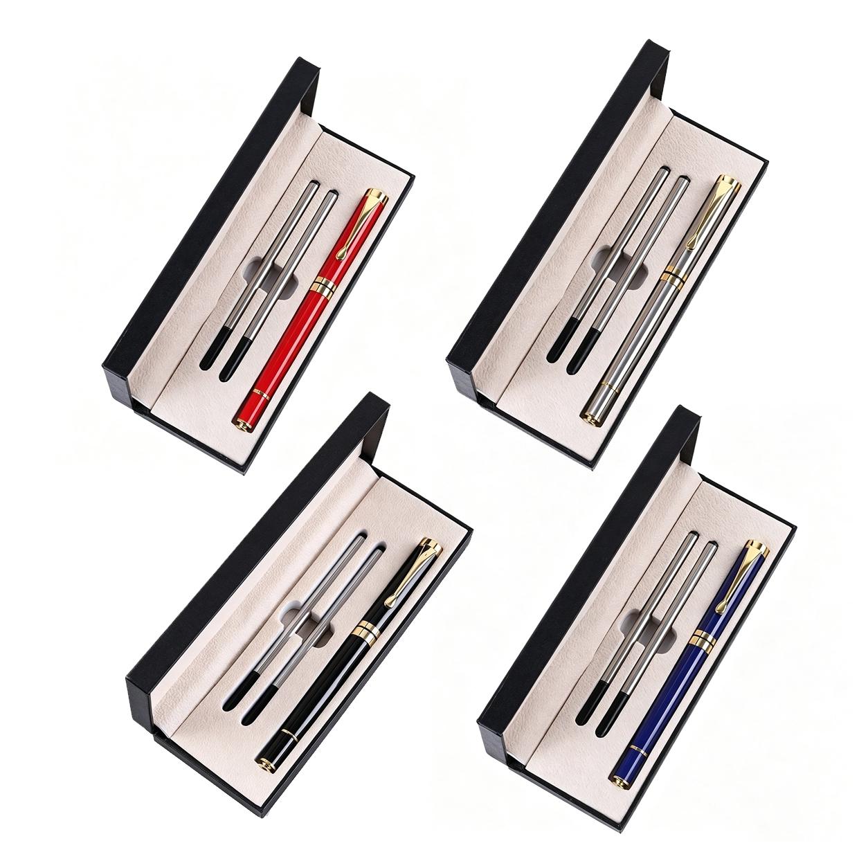 Pluma Estilográfica de Acero Inoxidable, Escritura Suave para Oficina y Regalo, Incluye Repuesto y Caja image 2
