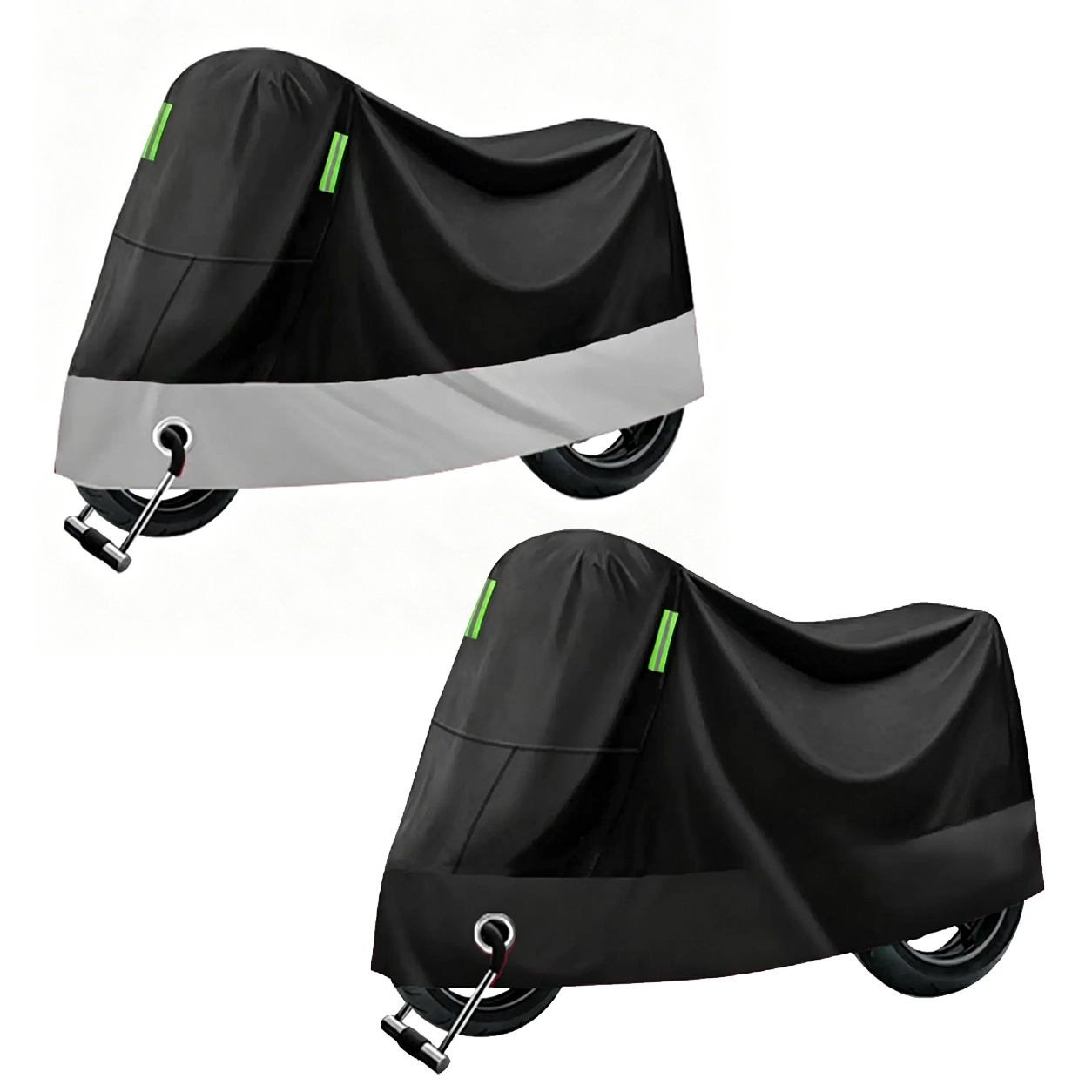 Funda para Motocicleta de Tela Oxford Impermeable, Protección UV para Exterior, con Tiras Reflejantes