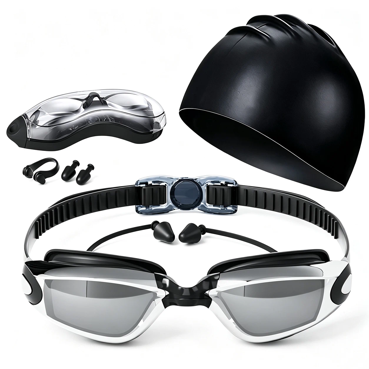 Kit de Natación de Silicona, Entrenamiento Acuático con Goggles y Accesorios, Set Completo image 1