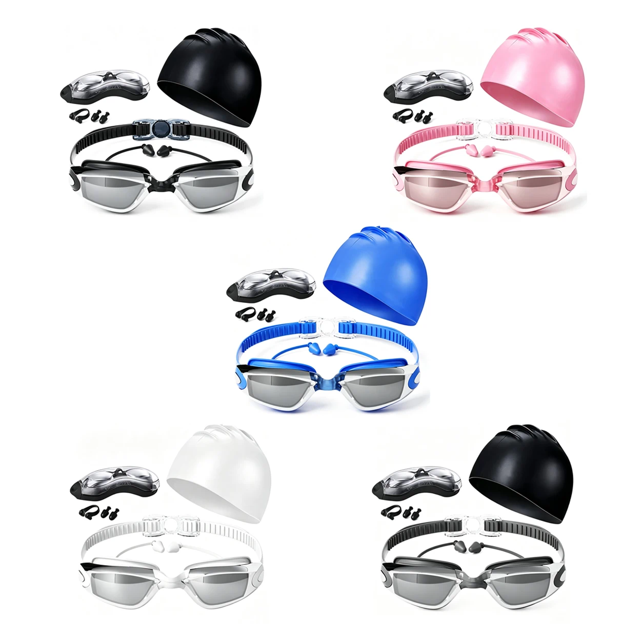 Kit de Natación de Silicona, Entrenamiento Acuático con Goggles y Accesorios, Set Completo image 2