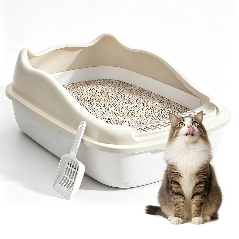 Arenero de Plástico para Gatos, Colores Surtidos, 48×33×11cm