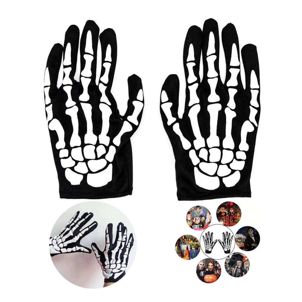 Guantes de Esqueleto de Halloween para Adultos, Diseño de Huesos Articulados
