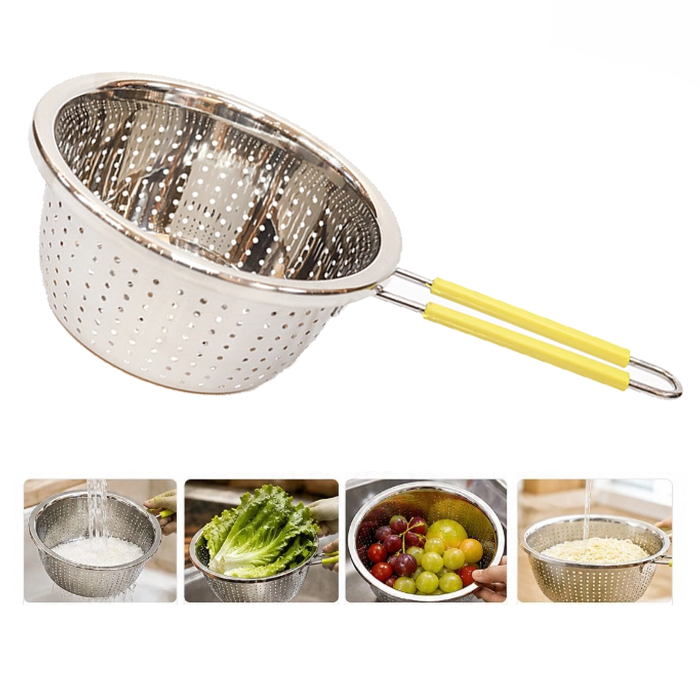 Colador de Acero Inoxidable con Asa para Cocina, 26cm