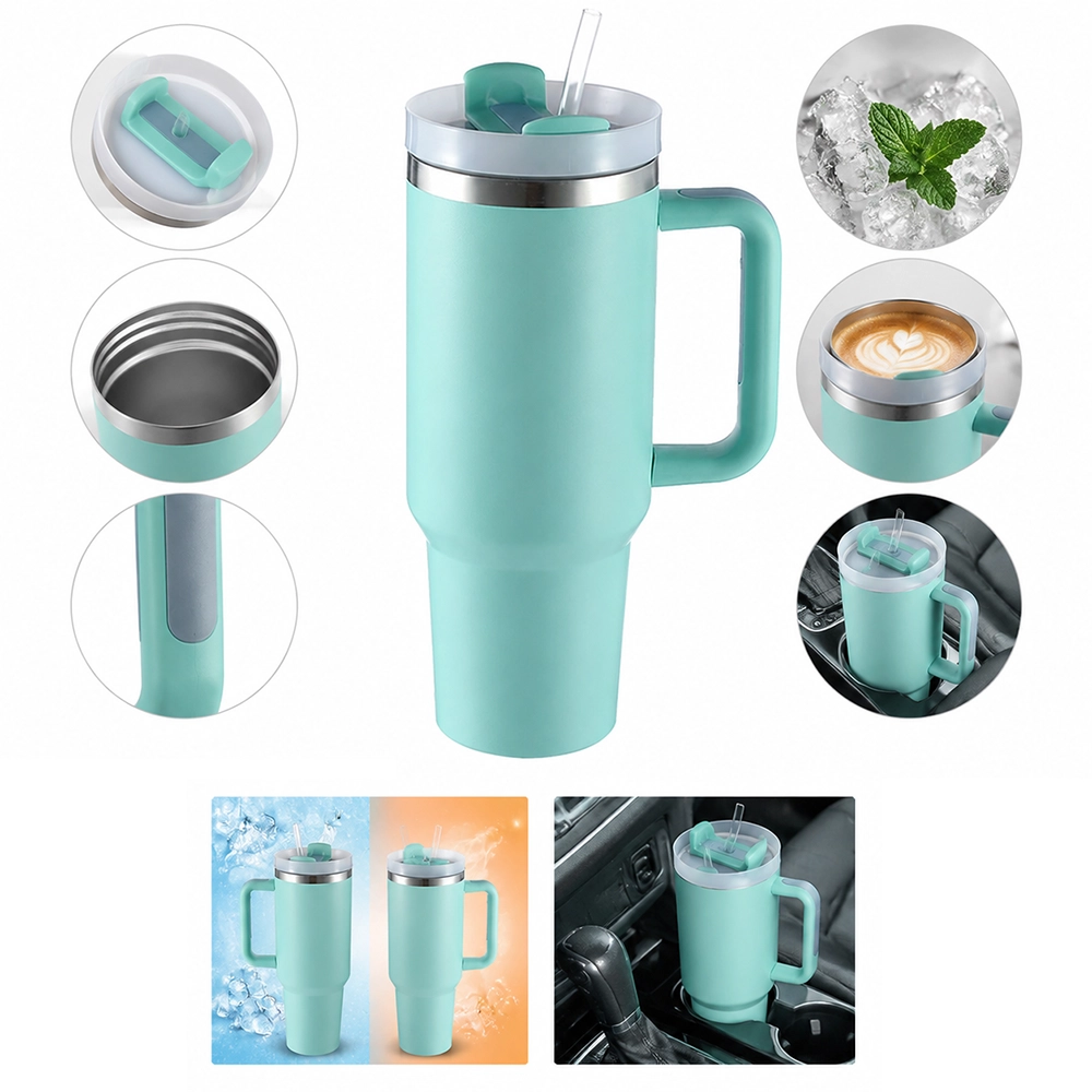 Vaso Térmico de Acero Inoxidable 304, 40 oz (1180 ml), 14×25.5cm