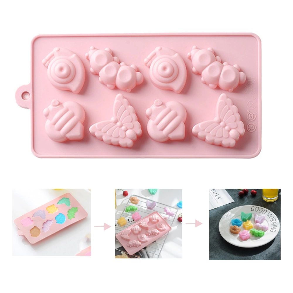 Molde de Silicona para Pasteles, 8 Cavidades, Diseños de Animales