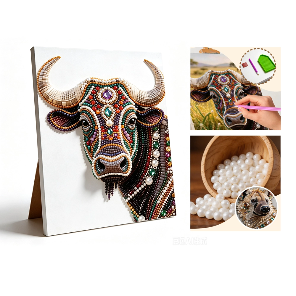 Pintura Diamante DIY de Animales, Kit Autoadhesivo, 23×30 cm image 1