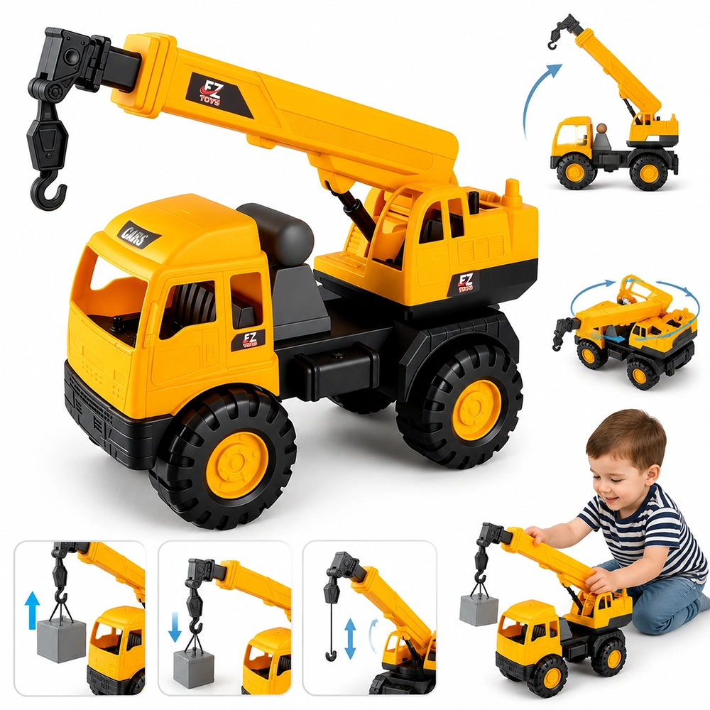 Set de Camiones de Construcción de Juguete para Niños, Vehículos de Simulación, 15×12×7cm