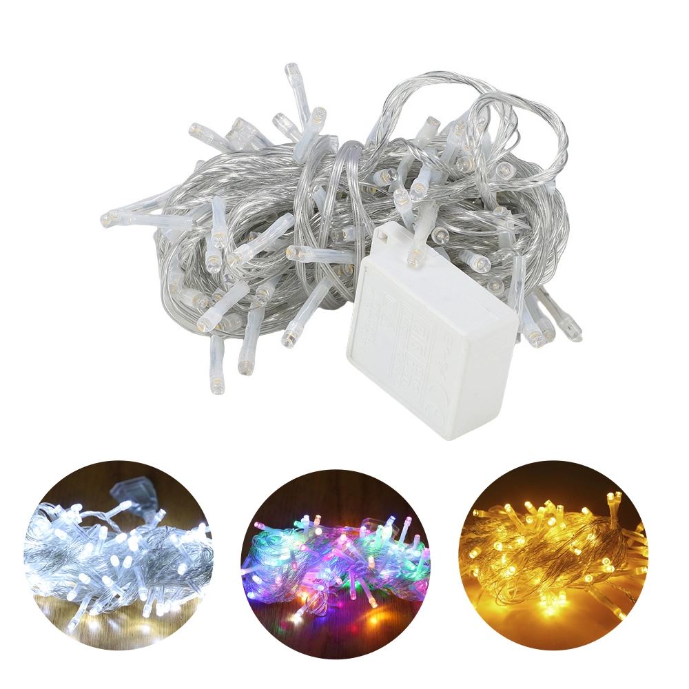 Guirnalda LED de Estrellas para Exterior, Resistente al Agua, 100 Luces, 9 m