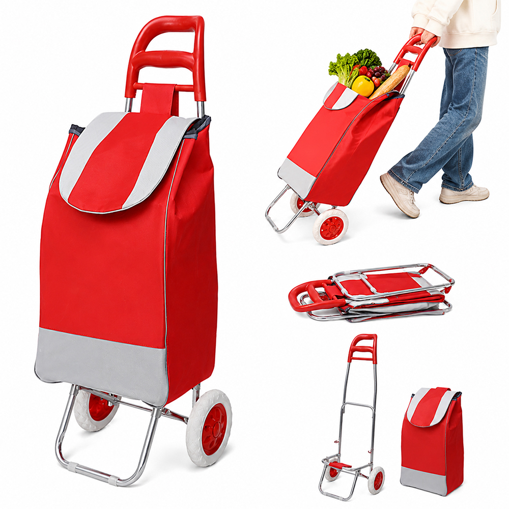 Carrito Plegable de Acero Galvanizado para Compras y Campamento, 96×28×36cm image 1